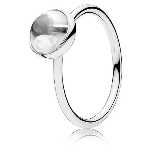 Poetic Droplet Ring with Clear Zirconia