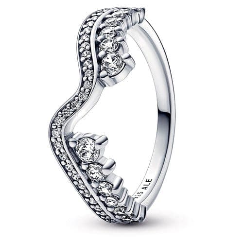 Pandora Sparkling Asymmetric Wave Ring 192543C01 192543 — foto 1 de 1