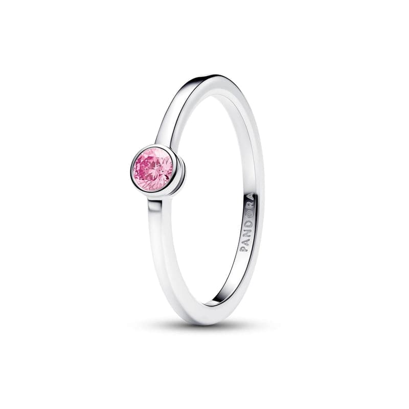 Pandora Era Bezel Sterling Silver Pink Lab-grown Diamond Ring 192894C02 192894C0248 — photo 1 of 1