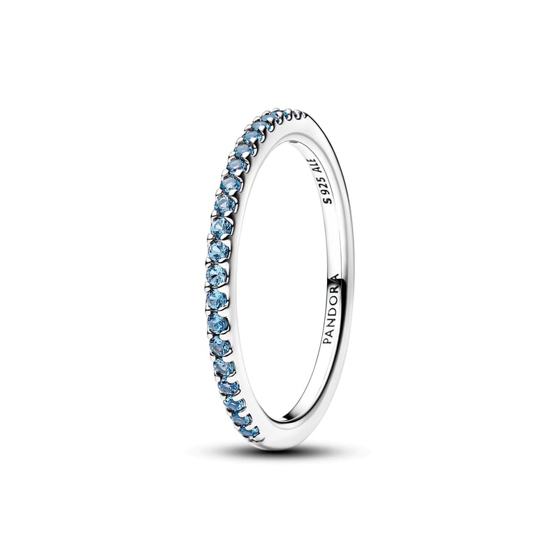 Sparkling Aquamarine Half-Eternity Band Ring