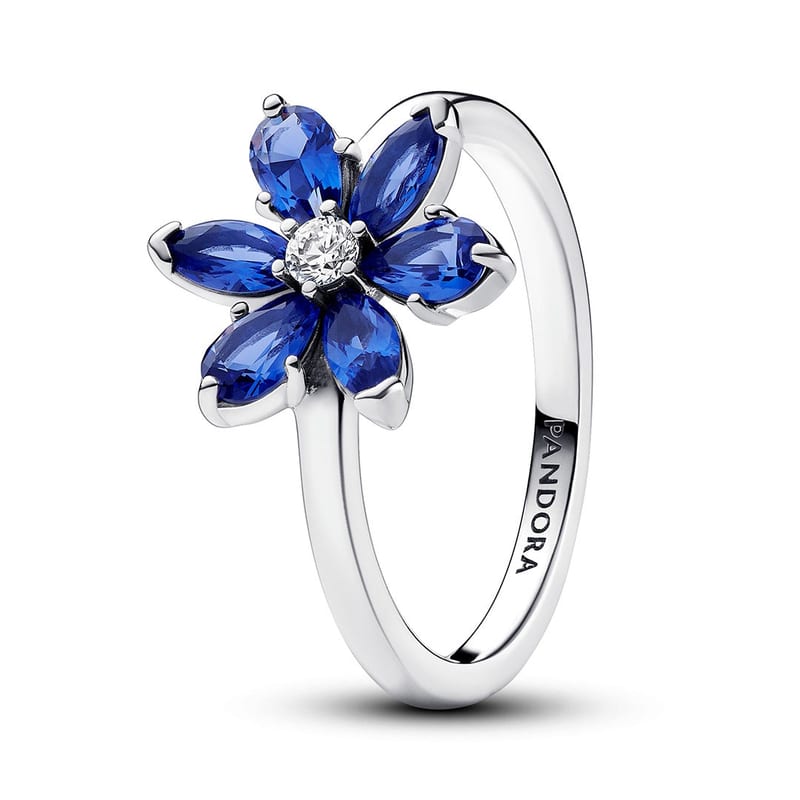 Sparkling Blue Herbarium Cluster Ring
