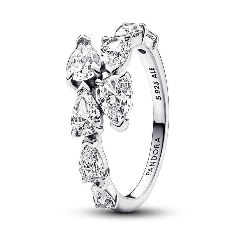 Sparkling Overlapping Band Ring