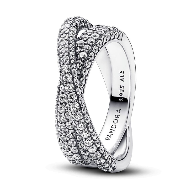 Pavé Crossover Dual Band Ring