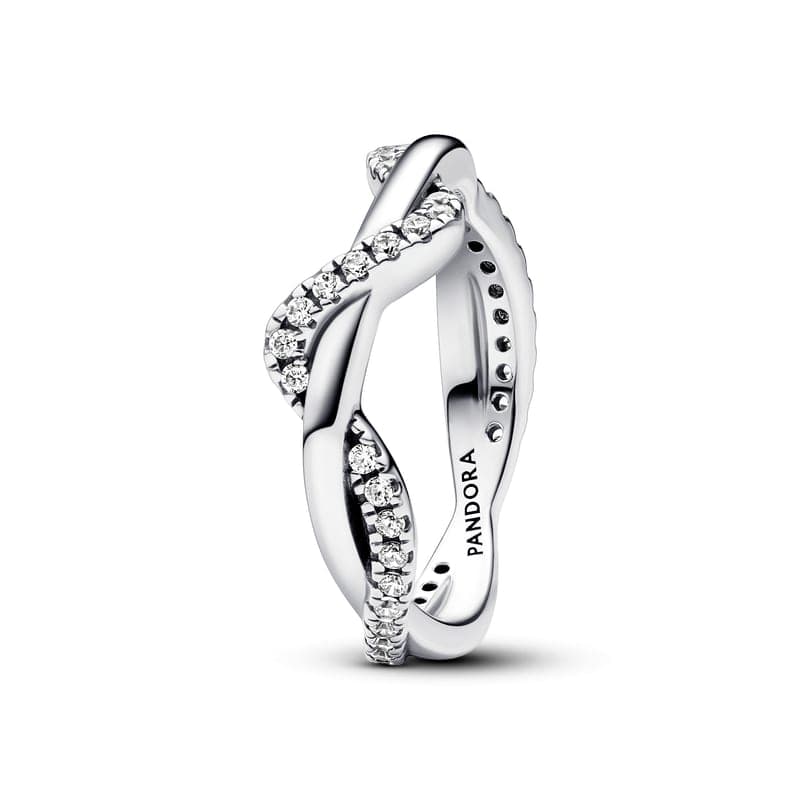 Pandora Sparkling Intertwined Wave Ring 193098C01 193098 — foto 1 de 1