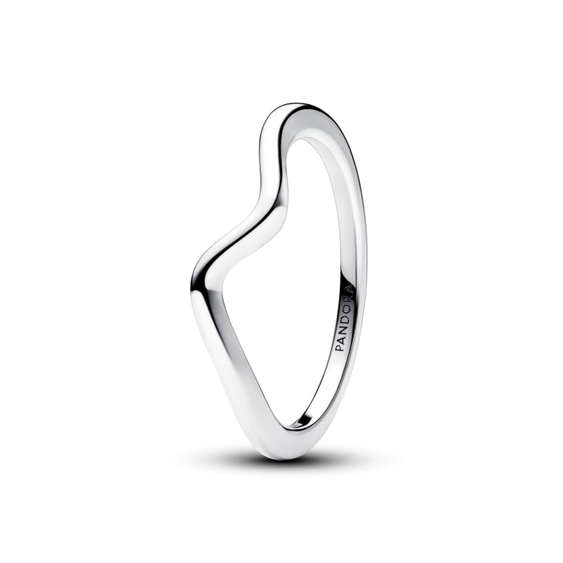 Polished Silver Wave Ring