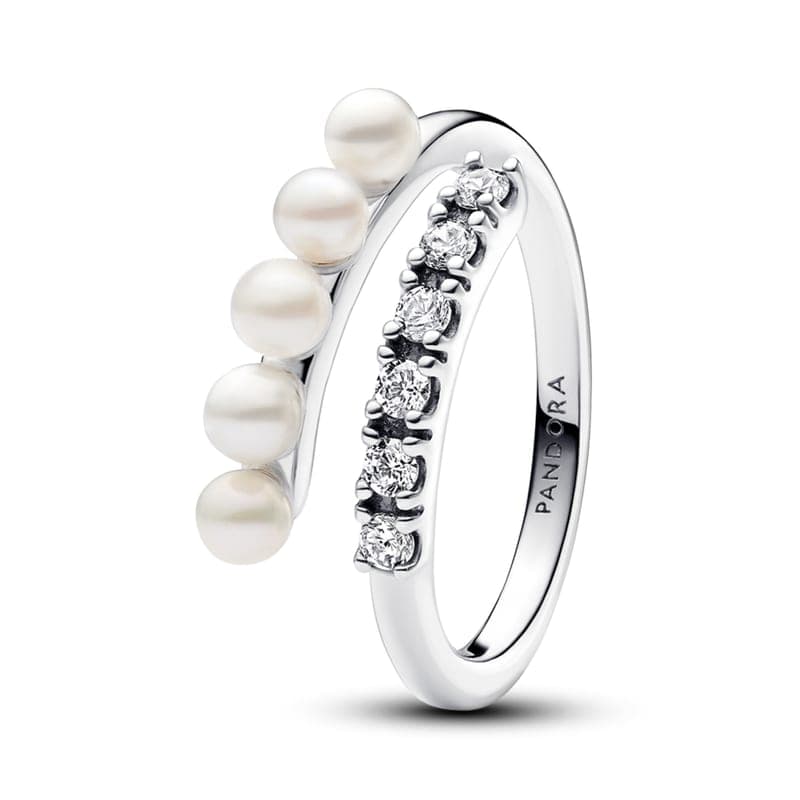 Pandora Treated Freshwater Cultured Pearls & Pavé Open Ring 193145C01 193145 — photo 1 of 1