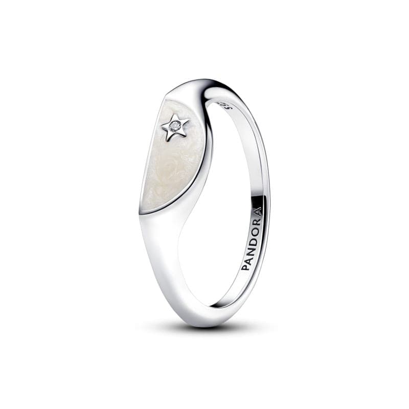 Pandora Silver Pandora ME Halved Enamel Signet Ring 193325C01 193325 — foto 1 de 1