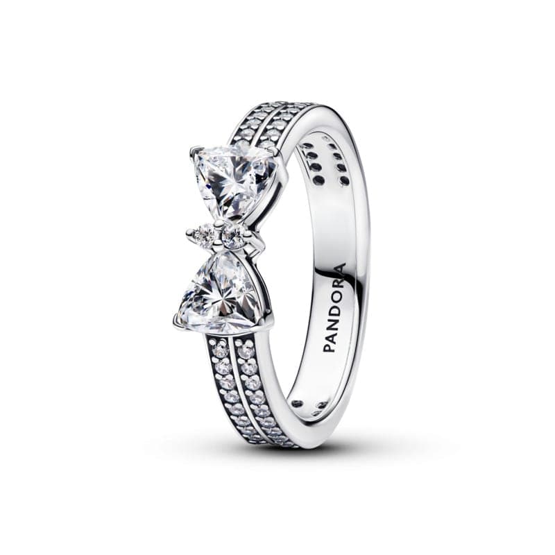 Pandora Sparkling Bow Double-row Ring 193552C01 193552 — Foto 1 von 1