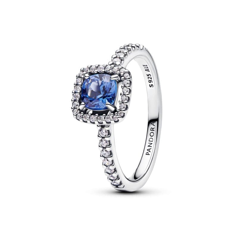 Pandora Sparkling Square Blue Halo Ring 193555C01 193555 — photo 1 of 1