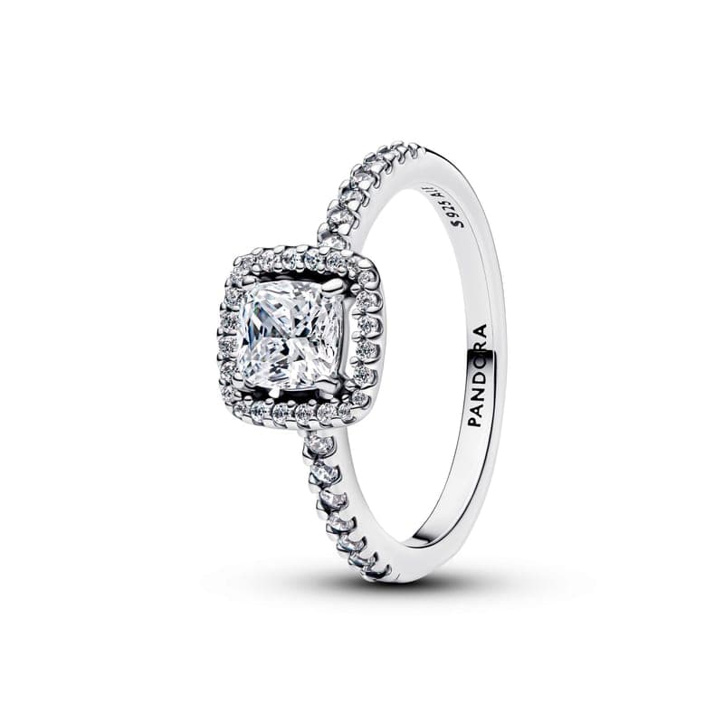 Pandora Sparkling Square Halo Ring 193555C02 193555C0248 — photo 1 of 1