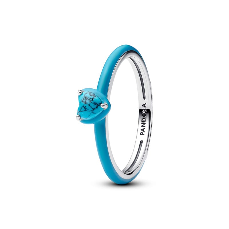 Turquoise Coloured Heart Stone Ring
