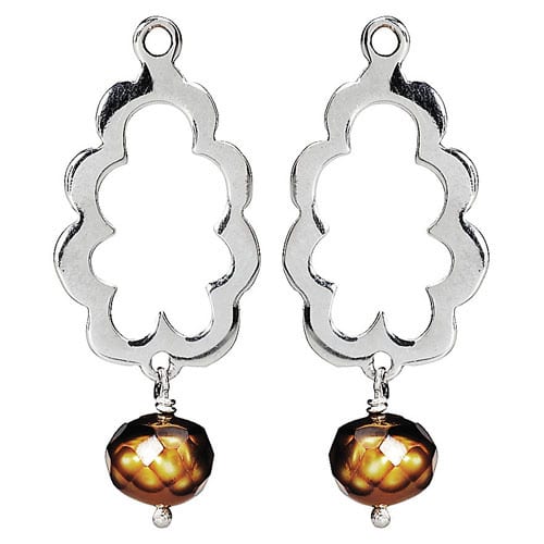 Faceted Pearl Scallop Earring Charm