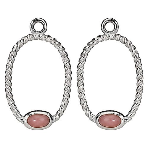 Pink Opal Oval Rope Earring Charm