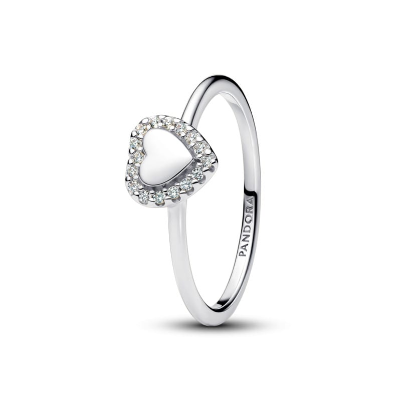 Engravable Heart Halo Ring