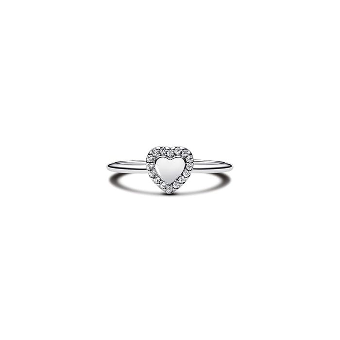 Engravable Heart Halo Ring