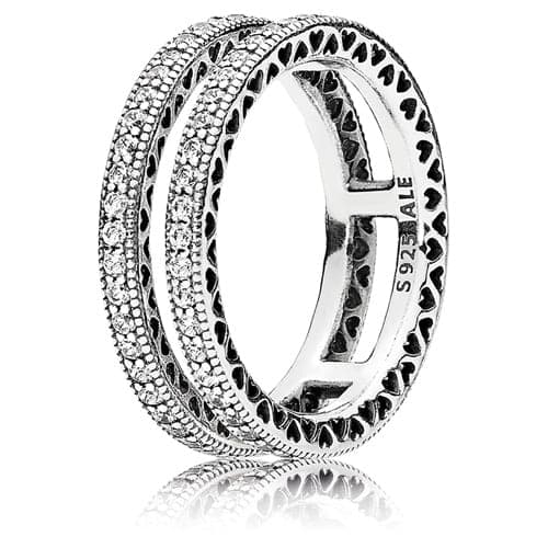 Pandora Double Hearts of Pandora Ring 196236CZ 196236 — Foto 1 von 1