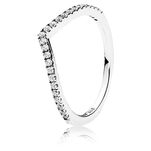 Pandora Sparkling Wishbone Ring