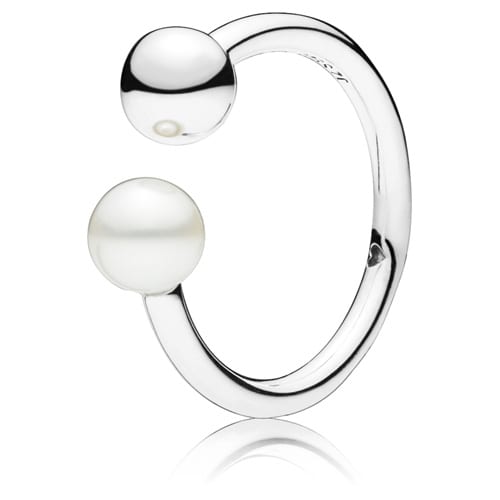 Contemporary Pearl Open Ring