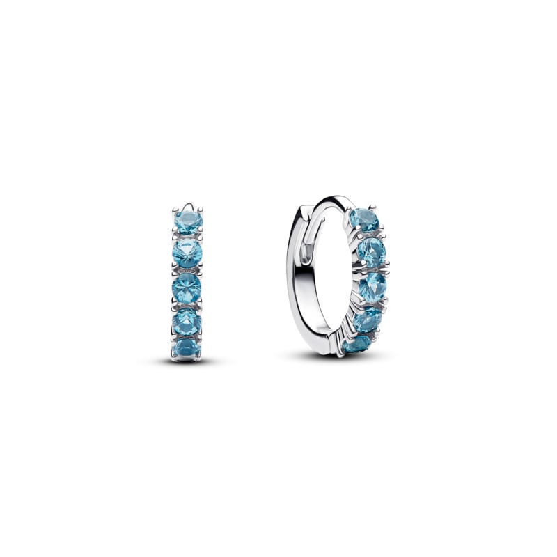 Blue Huggie Earrings