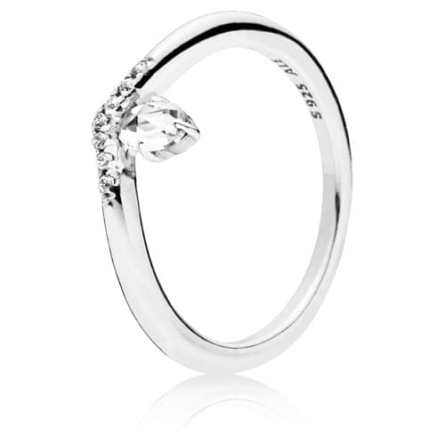 Pandora Silver Wishbone Ring with Clear Zirconia 197790CZ 197790C — Foto 1 von 3