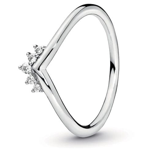 Pandora Silver Tiara Wishbone Ring 198282C 198282CZ — Foto 1 von 2