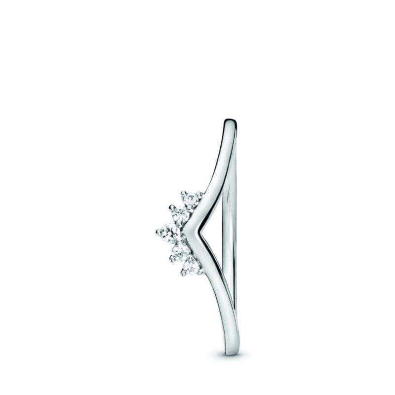 Silver Tiara Wishbone Ring