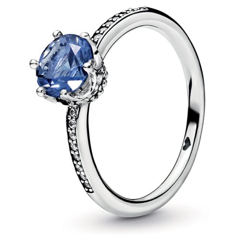 Blue Sparkling Crown Ring