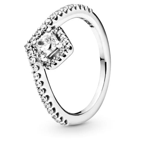 Pandora Square Sparkle Wishbone Ring 198420C01 198420 — foto 1 de 1