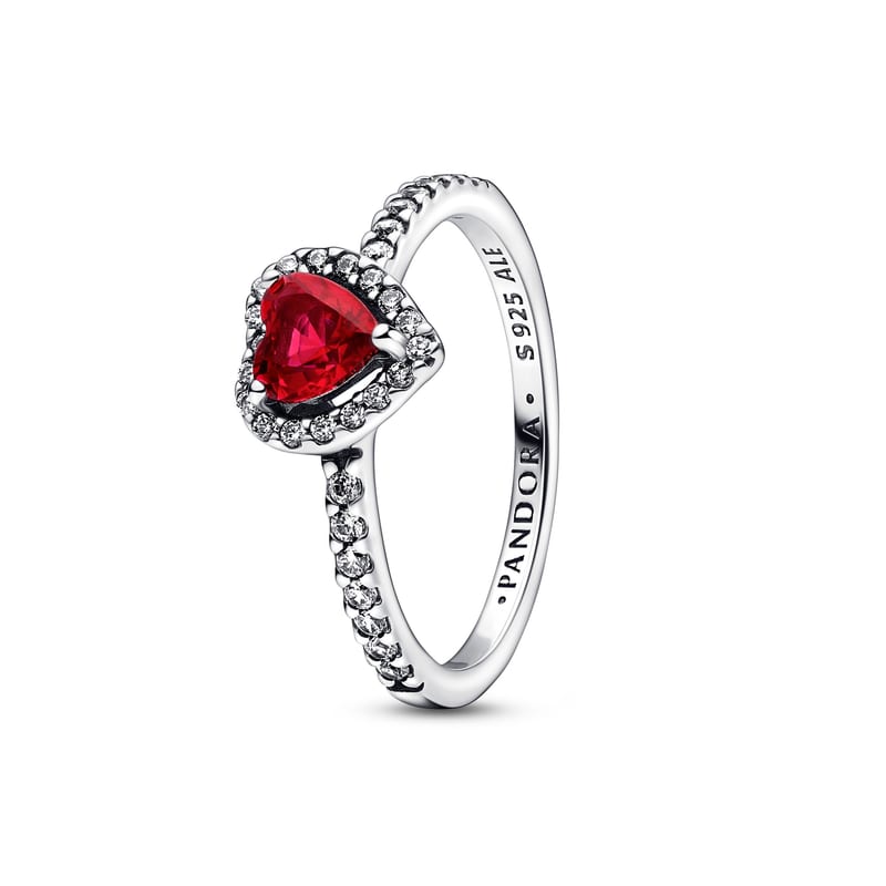 Sparkling Red Elevated Heart Ring