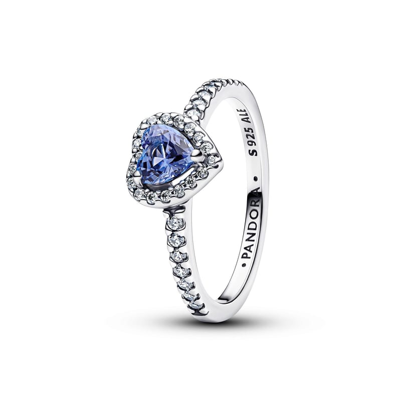 Pandora Sparkling Blue Elevated Heart Ring