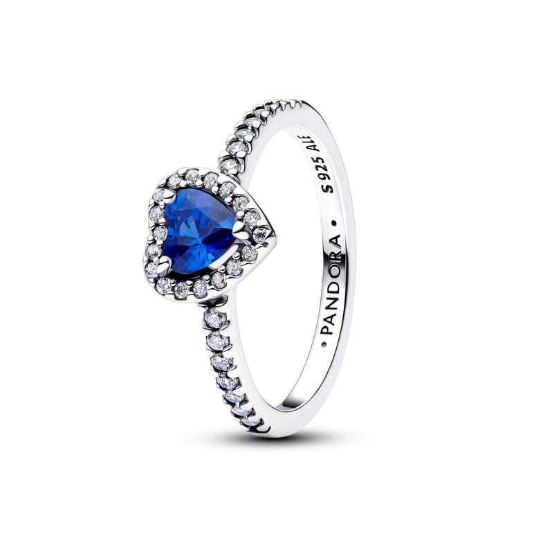 Elevated Princess Blue Heart Ring