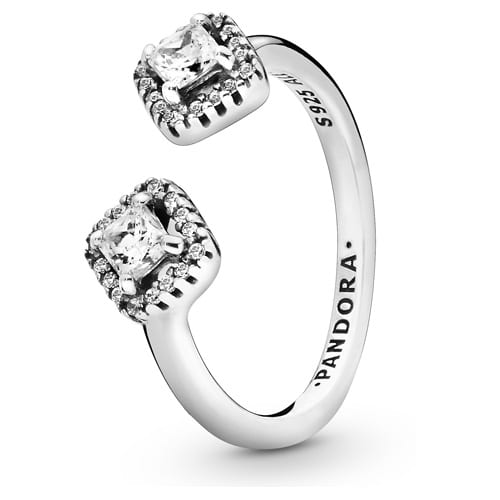Square Sparkle Open Ring