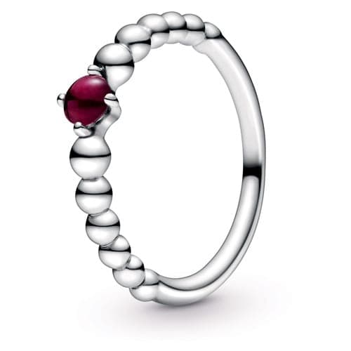 Pandora Dark Red Beaded / January Birthstone Ring 198598C08 198598 — photo 1 of 1