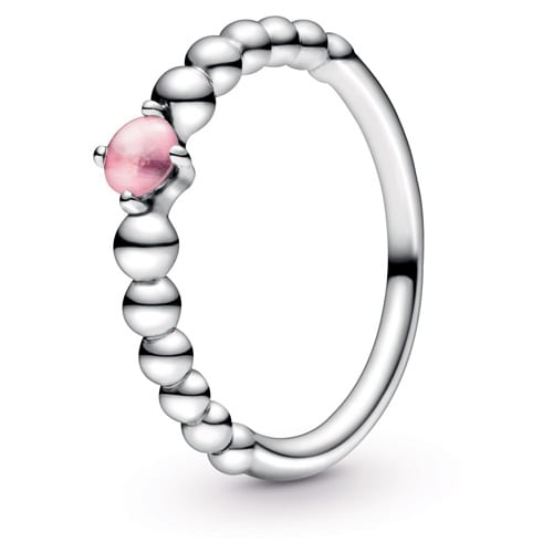 Petal Pink Beaded / October Birthstone Ring
