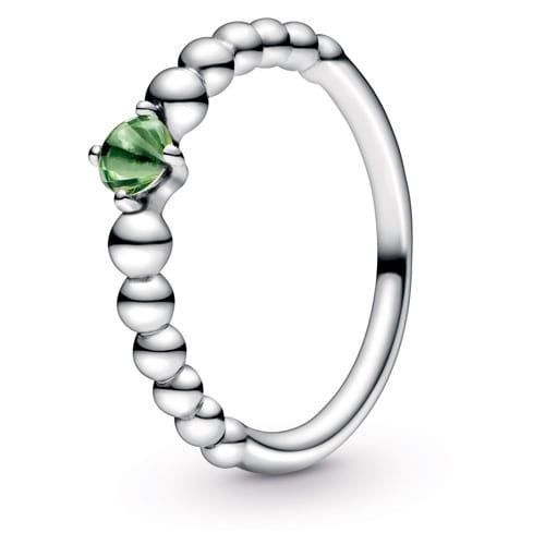 Spring Green Beaded / August Birthstone Ring