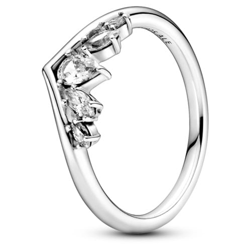 Sparkling Pear Marquise Wishbone Ring