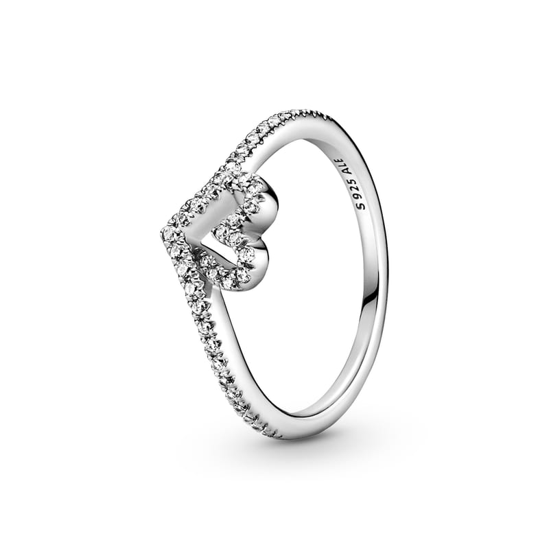 WishSparkling Wishbone Heart Ring