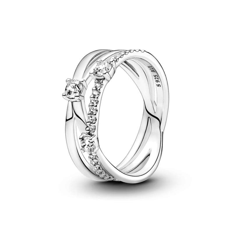 Pandora Sparkling Triple Band Ring 199400C01 199400 — photo 1 of 1