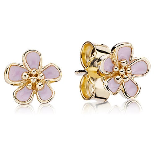 14K Gold Cherry Blossom Stud Earrings