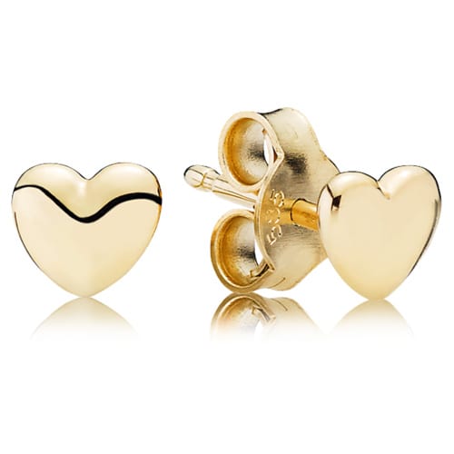 14K Petite Heart Stud Earrings