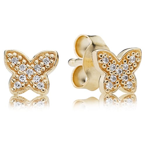 14K Gold Petite Butterfly Stud Earrings