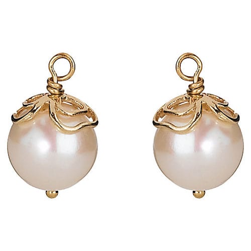 14K Gold Trinity Pearl Earring Charm