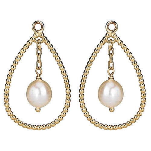 14K Gold Pearl Beaded Earring Charm