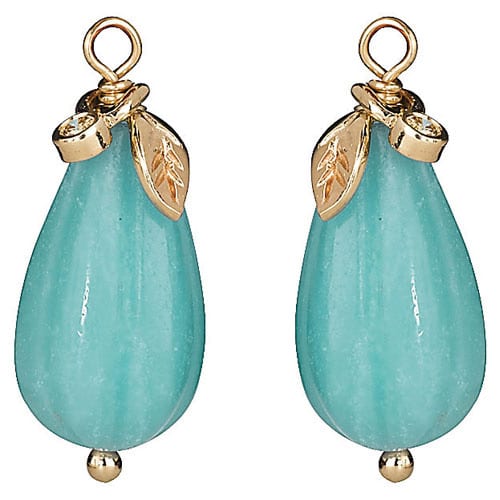 14K Gold Amazonite Pear Earring Charm