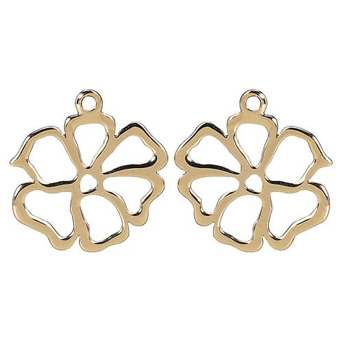 14K Gold Large Flower Earring Charm