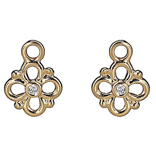 14K Gold Diamond Flower Earring Charm