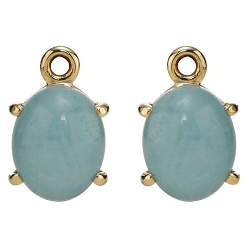 14K Gold Perfectly Polished Amazonite Earring Charm