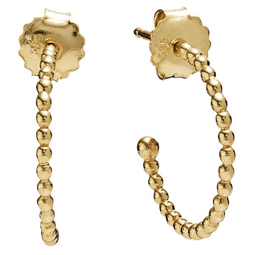 14K Gold Round Beaded Earring Posts