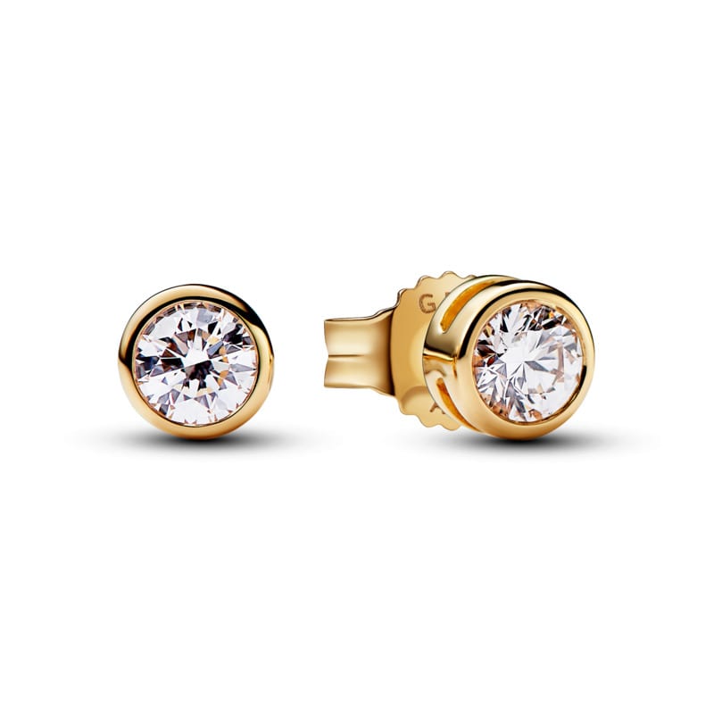 Pandora Era Bezel 14k Gold Lab-grown Diamond Earrings