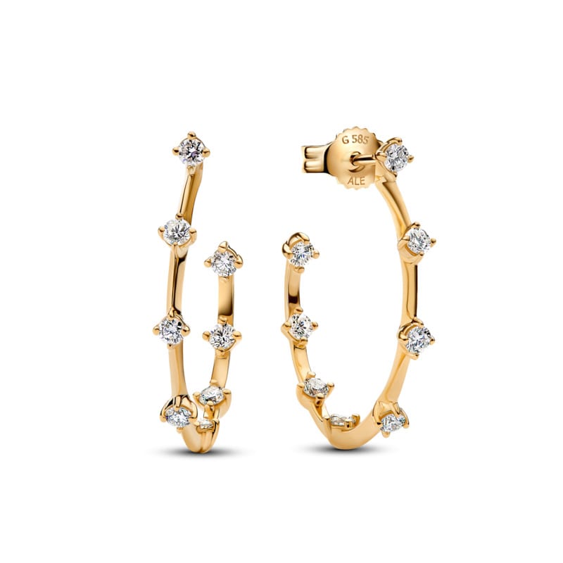 Pandora Era Lab-Grown Diamond Station Hoop Earrings